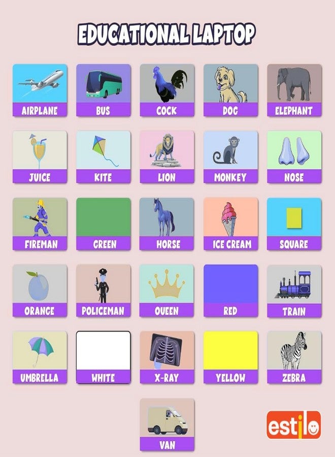 إستلو لعبة كمبيوتر محمول للأطفال من إستيلو لتعليم الأرقام والحروف الأبجدية | لعبة كمبيوتر تعليمية للأطفال من عمر سنتين إلى ست سنوات | لعبة كمبيوتر محمول للأطفال مع أنشطة ممتعة وأصوات وموسيقى - أزرق - Image 3